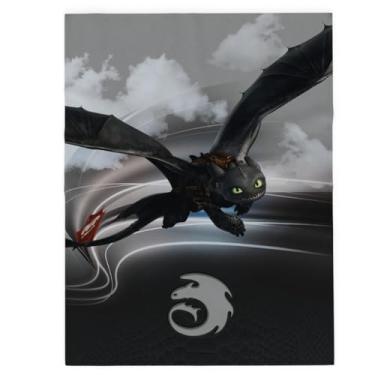Imagem de FRANCO How to Train Your Dragon Toothless Kids Bedding Super Soft Plush Cozy Throw, 117 cm x 152 cm, (Produto oficialmente licenciado)