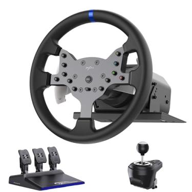 Imagem de PXN Force Feedback PC Racing Wheel, Detachable 270/900 Degree V99 Driving Gaming Race Sim Steering Wheel Simulator with Pedals and Shifter for Windows PC, PS4, Xbox One, Xbox Series X/S