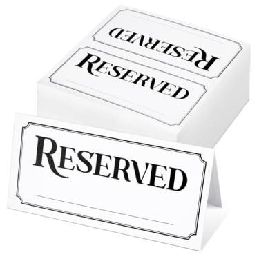 Imagem de gisgfim Placa reservada para mesa de papel de 350 peças com etiqueta de nome, placas de assento reservadas, mesa dupla face, cartões de lugar para reservar restaurante festa de casamento, recepção