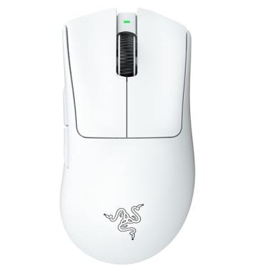 Imagem de Razer Mouse para jogos sem fio DeathAdder V3 Pro: ergonômico leve de 64 g - Sensor óptico de 30K DPI - Interruptores ópticos de 3ª geração - 8 controles programáveis - Bateria de até 90 horas - Branco