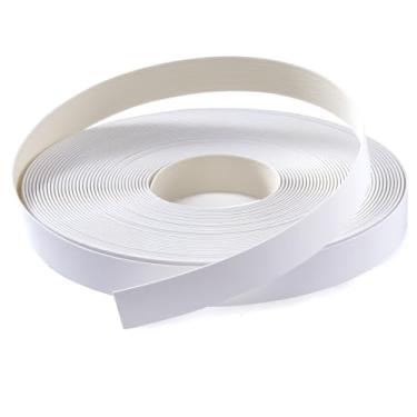 Imagem de FAKILO Borda de borda de PVC branca com adesivo hot melt pré-colada para acabamento de fita de borda para consertos de madeira compensada de gabinete e restauração de móveis