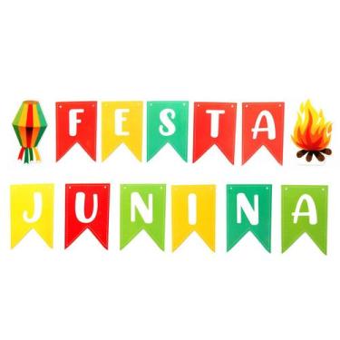 Imagem de Faixa de Bandeirinhas para Decoração de Festa Junina - Abrakadabra, UN
