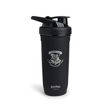 Imagem de Coqueteleira Smart Shake Reforce de aço inoxidável Harry Potter Hogwarts Crest (900 ml/30 oz) | Garrafa esportiva leve e resistente com tampa macia | À prova de vazamento, livre de BPA e sem DEHP