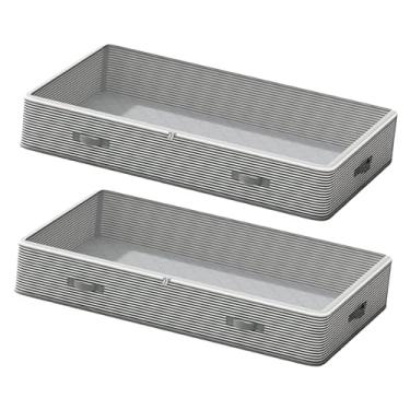 Imagem de IEUDNS Organizador de armário embaixo da cama, recipiente de armazenamento de 30L com zíper de fácil acesso, recipiente de armazenamento embaixo da cama para, 2 Peças