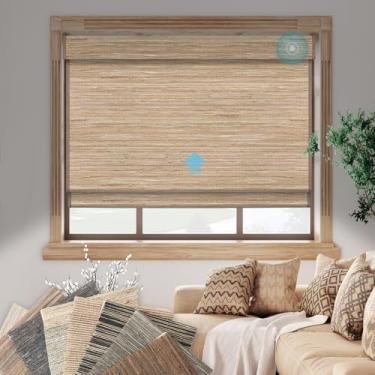 Imagem de SmartWings Amostra De Tecido Para Persianas Motorizadas Madeira Natural Trançada, Compatíveis Com Matter Thread Homekit Z-Wave Alexa Google, Romanas Elétricas Casa/Escritório Inteligente, Diversos M