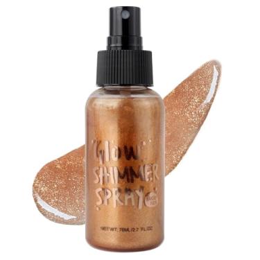 Imagem de BRIMFULITE Spray De Glitter Corporal, Cintilante, Secagem Rápida, Brilho Longa Duração, Para Mulheres Negras, Homens, Festas, Concertos, 2,6 Fl Oz. (Marrom Escuro)