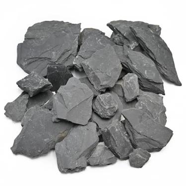 Imagem de KINGRUI Pedra de ardósia natural para aquário de 7 a 25 cm, pedras de aquário para jardim para decoração de paisagismo, paisagismo aquático para répteis, paludários - 9 kg