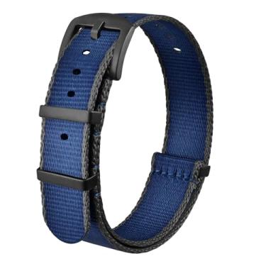 Imagem de Anbeer Pulseira de relógio de nylon de substituição de nylon balístico militar de 18 mm, 20 mm, 22 mm, com fivela de aço inoxidável para homens e mulheres, 20mm, Sem Pedra Preciosa