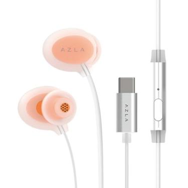 Imagem de AZLA ASE-600 ASMR Fones de ouvido com fio com microfone – Fones de ouvido de silicone macio para escola, fones de ouvido intra-auriculares confortáveis, fones de ouvido com fio USB-C para audição