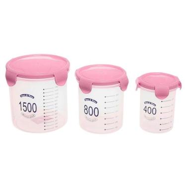 Imagem de Kit De Potes Para Mantimentos 3 Pçs Hermetico Com Tampa organizadores 
