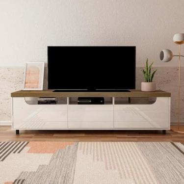 Imagem de Rack para Tv até 75 Polegadas 200cm 2 Portas 1 Gaveta Multimóveis Cr45325 Pinho/off White
