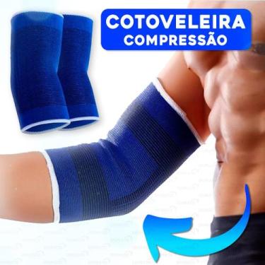 Imagem de Par Cotoveleira de Compressão Ortopédica Esporte Anatômica Tendinite A