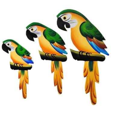 Imagem de Trio De Arara M Decorativo De Parede Mdf Kit Decoração Casa - Atelie Center (Verde)