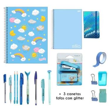 Imagem de Kit Papelaria Combo Master Tons Azul Studygram Caneta - Sakura Shop