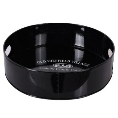Imagem de Bandeja Redonda Classic Black 25X7 Aço Galvanizado Bene Casa