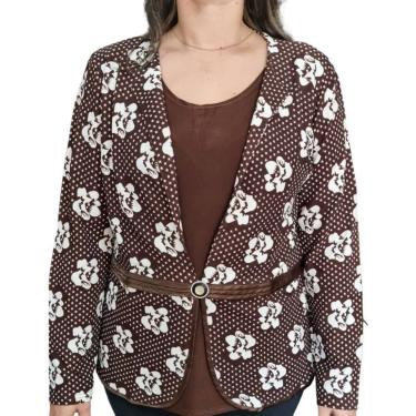 Imagem de Blusa Feminina Pérola Oriental Estampa Floral Marrom