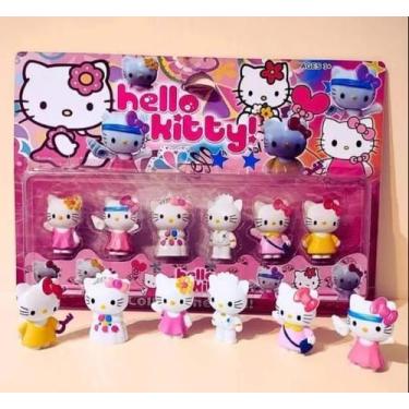 Imagem de Brinquedo Infantil Kit Cartelado 6 Bonequinhas Hello Kitty 6 Cm - Sobe