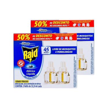 Imagem de Kit 4 Refil Líquido Repelente Raid Elétrico 32,9ml
