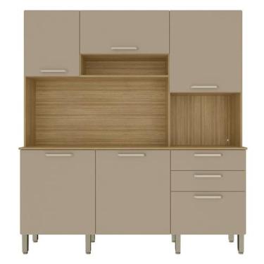 Imagem de Cozinha Compacta 6P 2G 180 cm Ferrara Freijo Vanilla KTP - Kits Paraná