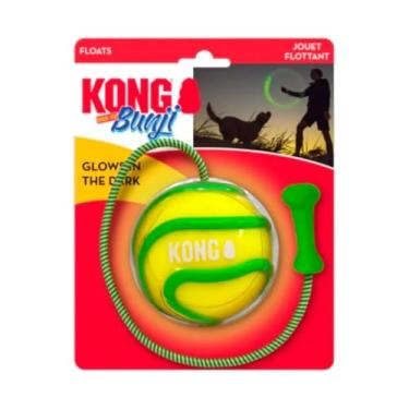 Imagem de KONG Bunji High-Viz Brilhante Colorido Brilhante no Escuro Alta Visibilidade Buscar e Recuperar Bola Bouncy Durável Sortido (Médio)