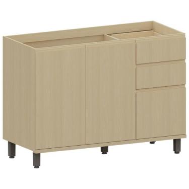 Imagem de Balcão de Cozinha Para Pia 120cm Pierre Carvalho L01 - Mpozenato, Carv