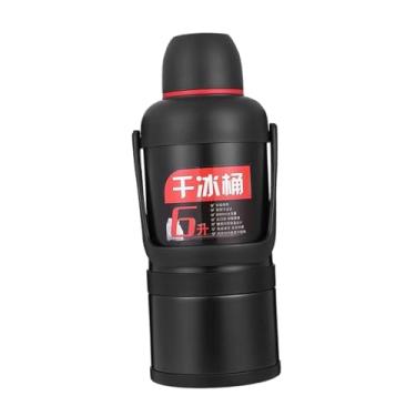 Imagem de IEUDNS Balde de gelo seco com jarra de transporte, tanque de isolamento de grande capacidade de 6L, recipiente de armazenamento de gelo para eventos de