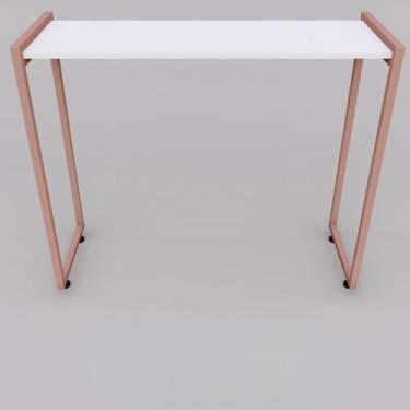 Imagem de Aparador Bella Pés Rosé Gold 90X30X90 - RDS Metalúrgica, Branco