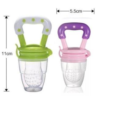 Imagem de 2 Und Chupetas Alimentadoras Frutas Papinha Bebe Colorida - Pro Baby, 