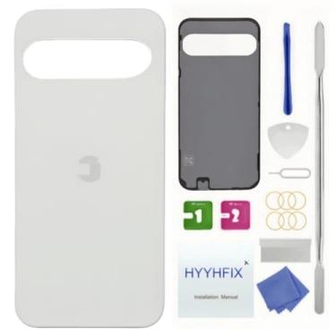Imagem de Substituição de vidro traseiro Pixel 9 Pro para Google Pixel 9 Pro 5G Tampa traseira de vidro à prova d'água e kit de ferramentas de reparo profissional (porcelana)