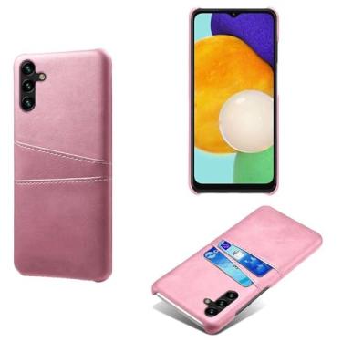 Imagem de Capa compatível com Samsung Galaxy A13 5G, capa de couro PU - Capa de telefone fina à prova de choque com 2 compartimentos para cartão, proteção anti-impressão digital e antiqueda, plástico de couro