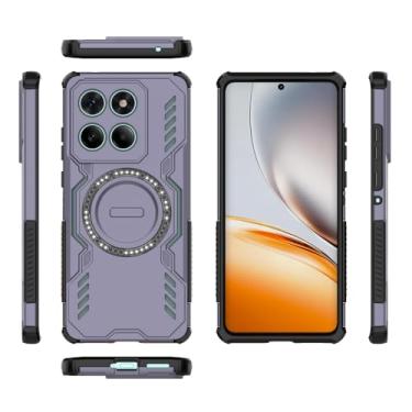 Imagem de Elubugod Capa compatível com Motorola Edge 60, compatível com MagSafe, compatível com Motorola Edge 60 Fusion XT2503-4 Dissipação Cool Anti-queda capas de celular roxas