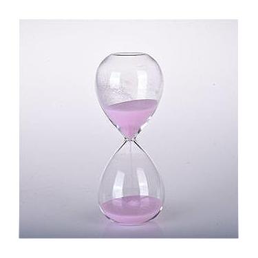 Imagem de Ampulheta de vidro temporizador de areia(PEQUENO 8X4cm - ROSA)