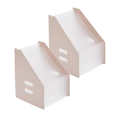 Imagem de Fei Bi Gerenciador de pastas de acordeão vertical de 2 peças, 13 páginas de expansão de grade, bolsa de armazenamento aberta verticalmente para organizar materiais, papel timbrado para escola, casa e