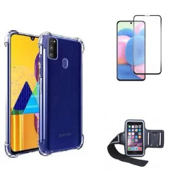 Imagem de Kit Braçadeira Samsung Galaxy M21s + Capa + Película Vidro 3D