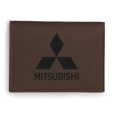 Imagem de Porta Cartões Marrom Visor Transparente Para Mitsubishi - LUALKI STORE