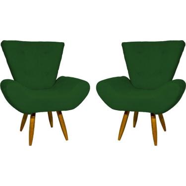 Imagem de Kit 2 Poltronas Decorativa Para Sala Recepção Manicure Consultório Escritório Emilia Suede