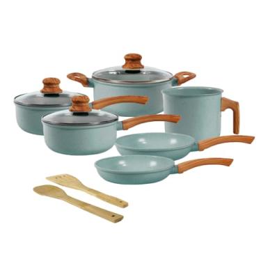 Imagem de Jogo de Panelas de Alumínio Revestimento Cerâmico com Antiaderente Ecoglide Tuut Marble 8 peças