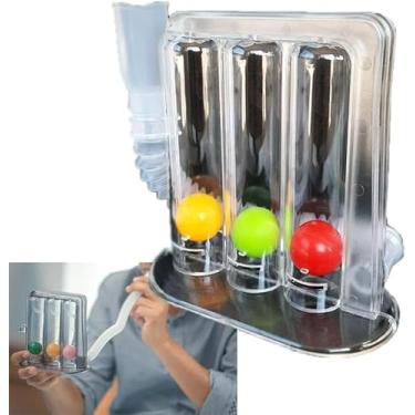Imagem de Aparelho Exercitador de Respiração Profunda – Treinador Pulmonar para Fisioterapia, Alívio de Estresse, Melhora Capacidade Respiratória e Prevenção de Doenças Pulmonares – Portátil e Fácil de Usar.