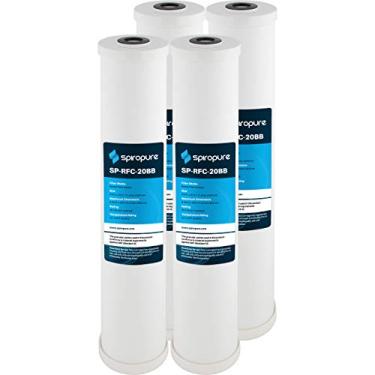 Imagem de SpiroPure SP-RFC-20BB 20 x 4,5 cartucho de filtro de água de carvão ativado granular (GAC) 25 mícrons casca de coco fluxo radial (GAC) RFC20-BB 155247-43 SDP-4520 (caixa com 4)