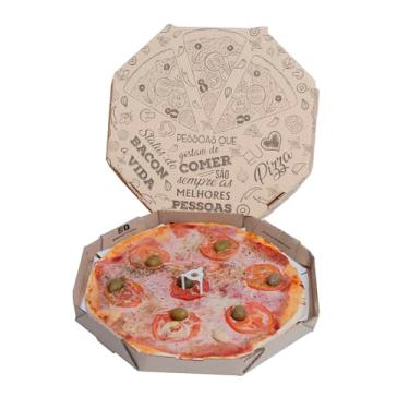 Imagem de Kit C/ 4 Pcts. De Embalagem Oitavada P/Pizza Acoplada Basic N. 30 C/ 25 Un. Cada