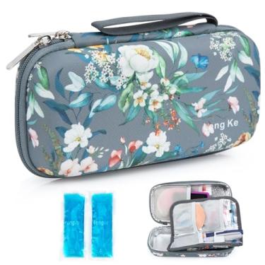 Imagem de YOUSHARES Estojo De Viagem Para Refrigerador Insulina - Organizador Térmico Diabéticos, Bolsa Térmica Portátil Resfriamento Medicamentos, Caneta Com 2 Bolsas Gelo Térmicas Aprovadas Pela Tsa (Gamíli