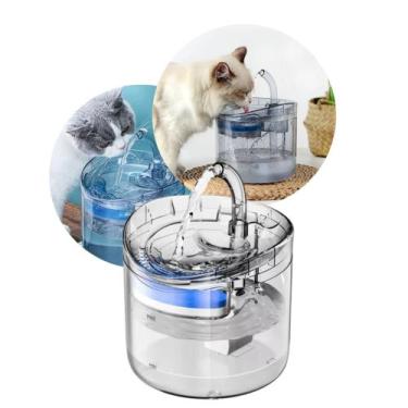 Imagem de Bebedouro Fonte Agua Filtrada Corrente 2 Litros Gato Cão Pet USB Autom