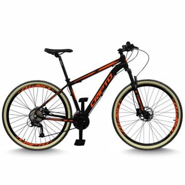 Imagem de Bicicleta Aro 29 Cripto 24 Marchas Freios Disco E Suspensão Pneu Bege - Preto/laranja - 17" Preto/laranja