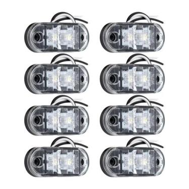Imagem de Kit 8 Lanterna Delimitadora Cristal Led 12v 24v Caminhão Baú - STORE A