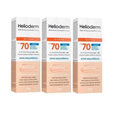 Imagem de Kit 3 Protetor Solar Helioderm Facial Fps70 50g Bege Claro - Kley Hert