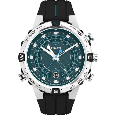 Imagem de Timex Relógio masculino Expedition North Tide-Temp-Compass 45 mm - pulseira preta, mostrador verde, caixa de aço inoxidável