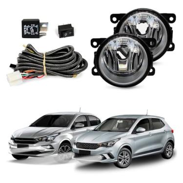 Imagem de Kit Farol de Milha para Argo 2017 a 2026 Cronos 2017 a 2025 Completo com Chicote Botão e Relê Auxiliar Neblina