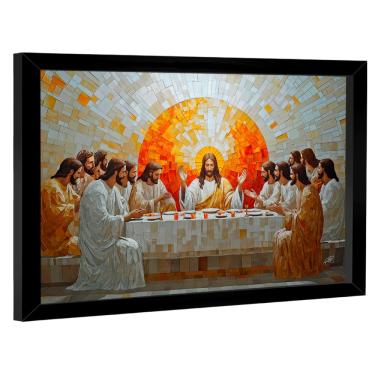 Imagem de Quadro Decorativo Santa Ceia Estilo Geométrica