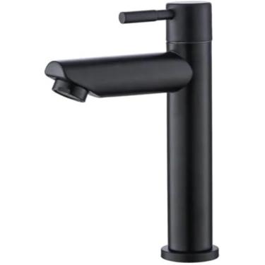 Imagem de Torneira Banheiro Premium Lavabo Pia Lavatório Alto Padrão Luxo Aço Inox 304 1/4 de Volta Preto Fosco