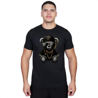 Imagem de Camiseta Masculina Personalizada Urso Black Streetwear Moda Street lif